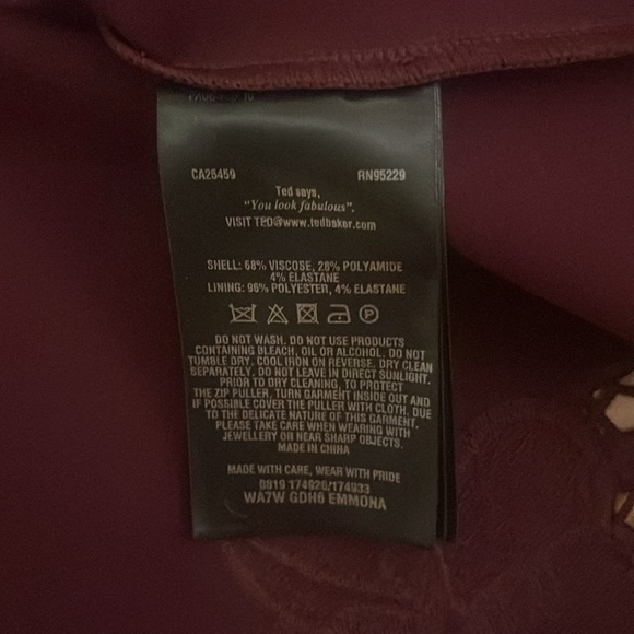 Ted Baker Emmona Embroidered Skater Dress Maroon - Picture 8 of 10